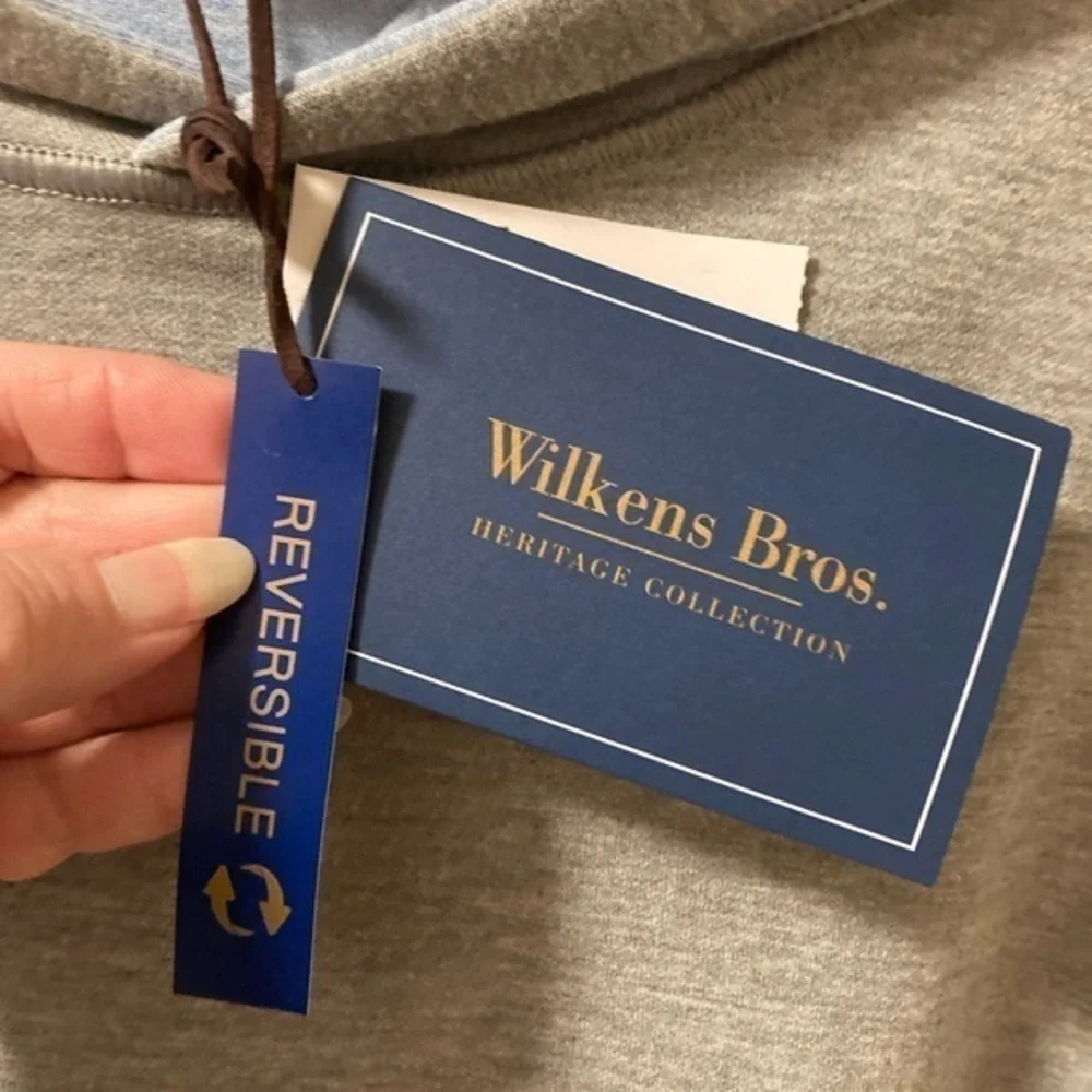 NWT WILKENS Bros Sweatshirt Heritage XXL Reversible Gray/Blue Hooded Lightweight